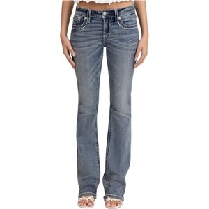 Miss Me Vintage  Light Blue Saloan Cut Low Rise Y2K Jeans Size 30 Waist